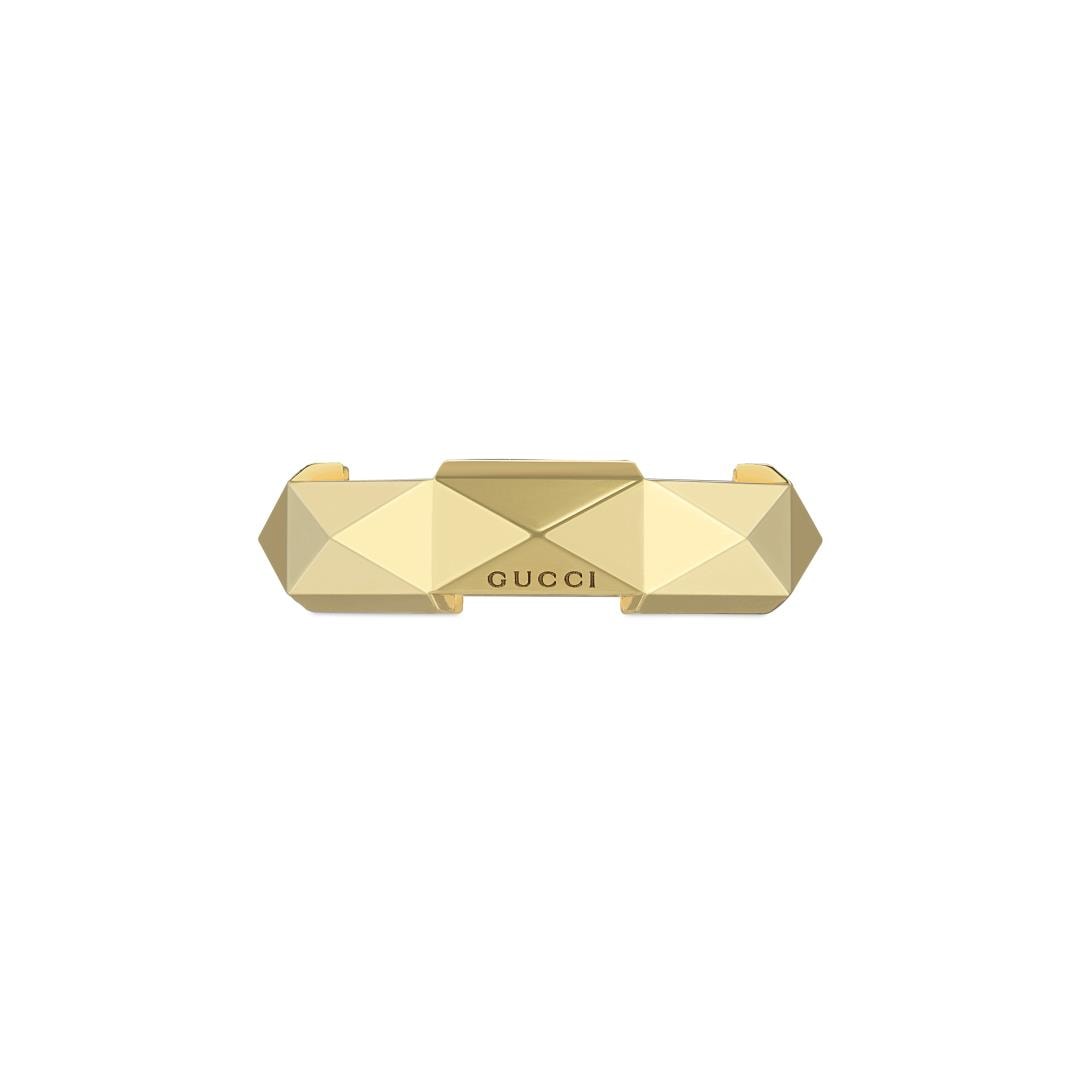 Gucci Link To Love 18ct Yellow Gold Studded Ring - 6mm