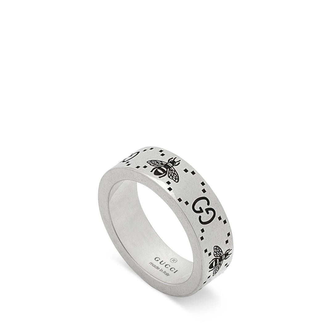 Gucci Signature Sterling Silver Ring - 6mm