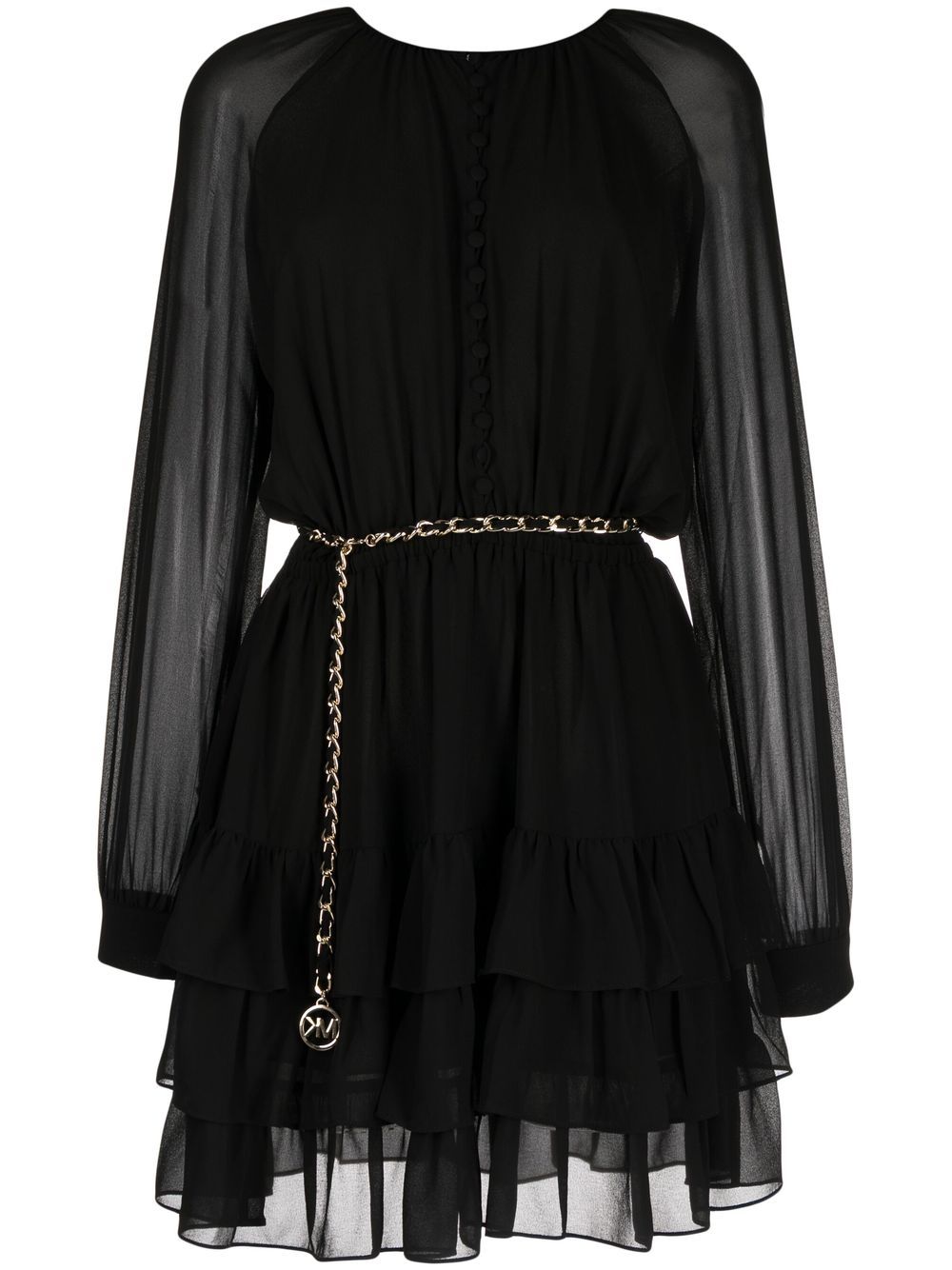 Michael Michael Kors tiered chain-belt mini dress - Black
