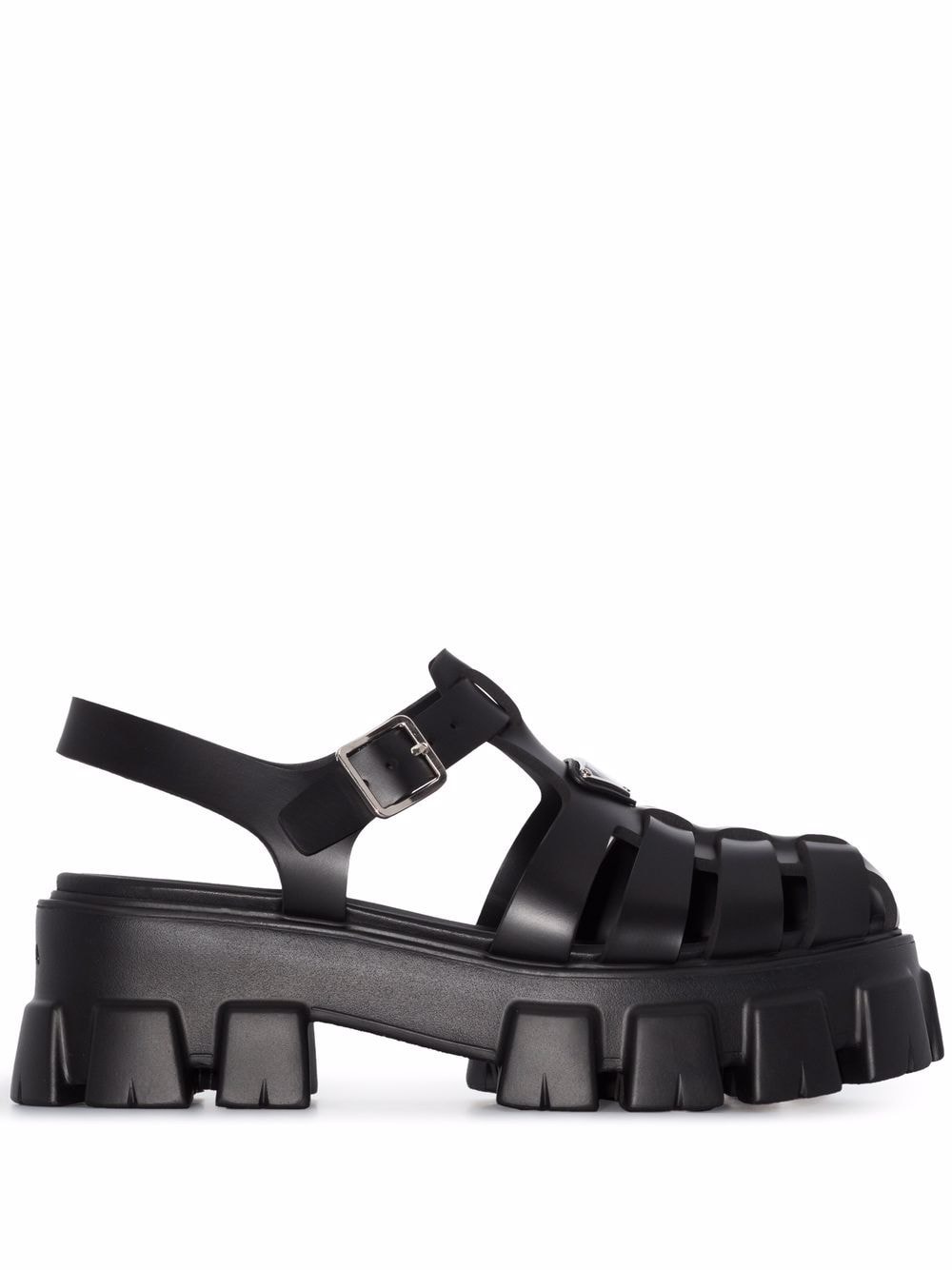 Prada Foam triangle-logo sandals - Black