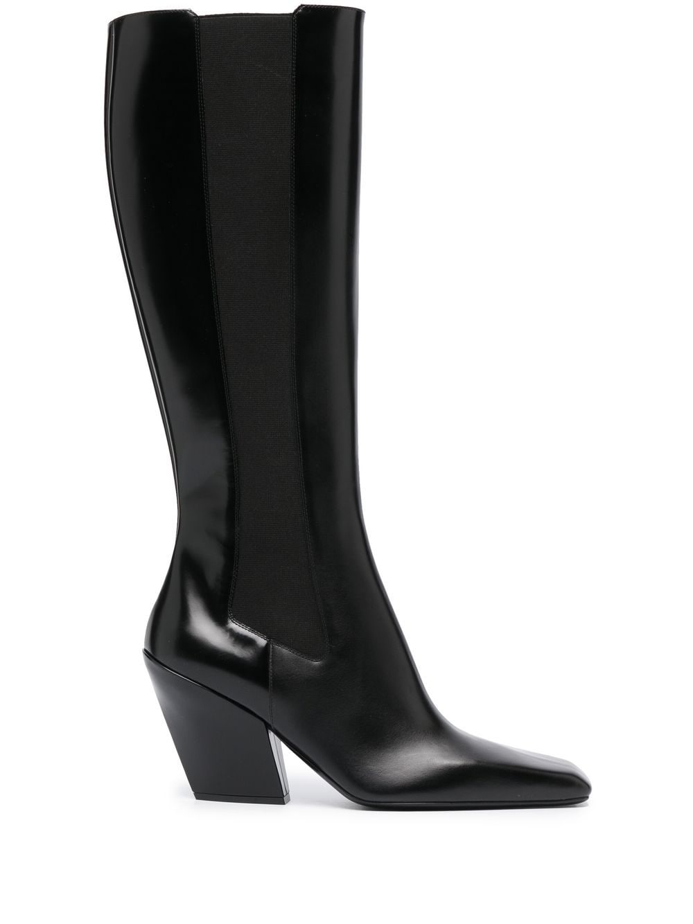 Prada block-heel leather boots - Black