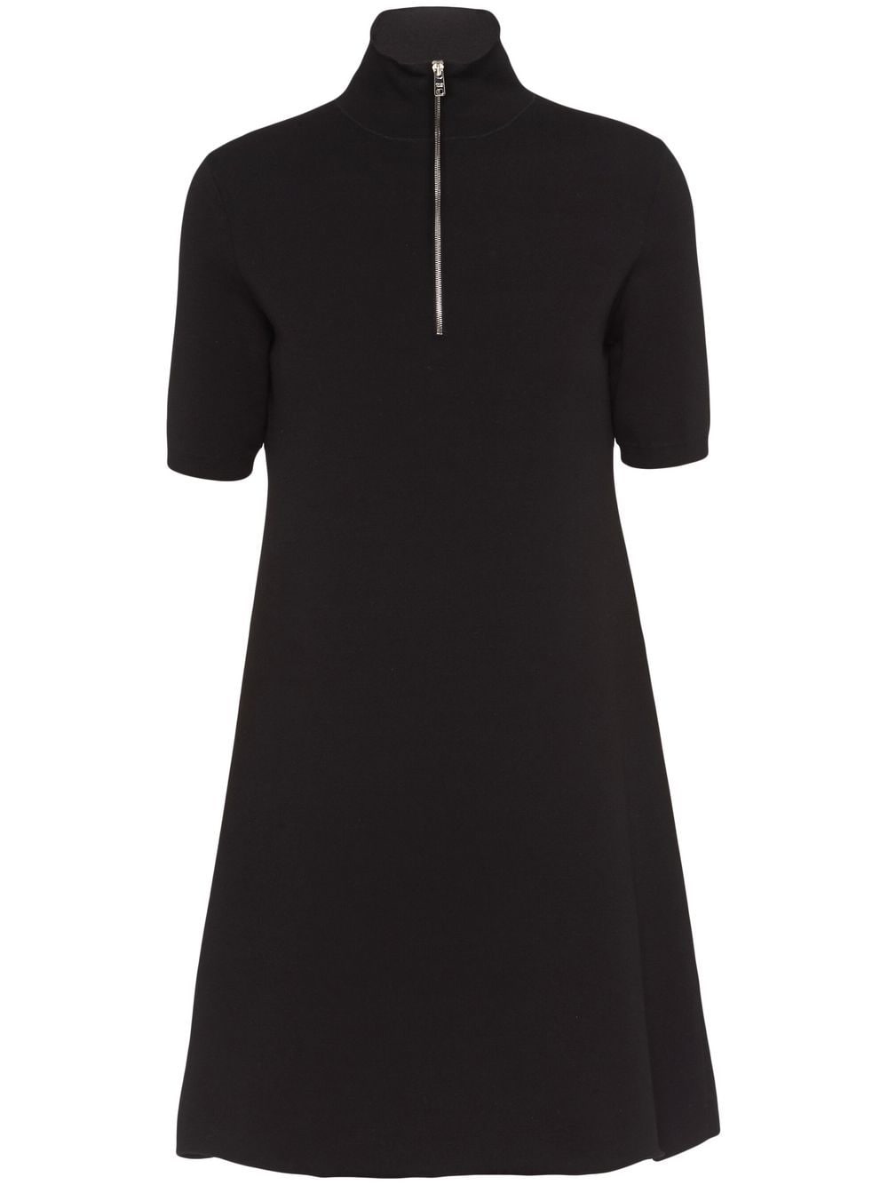 Prada mock-neck wool mini dress - Black
