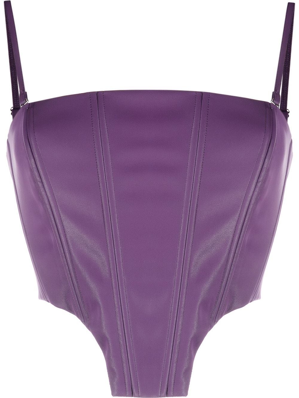 ROTATE PU Strappy corset top - Purple