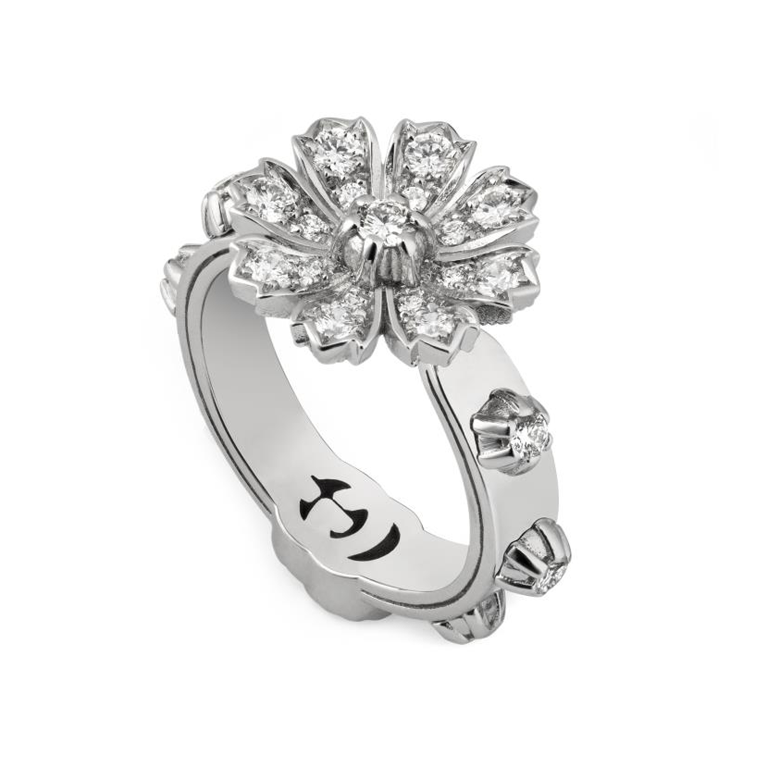 18ct White Gold Diamond Ring - Size 8