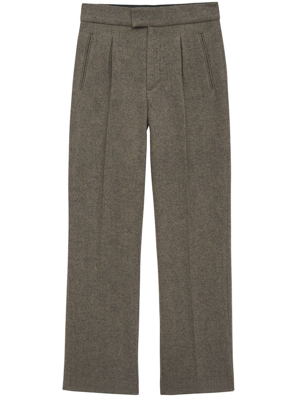 ANINE BING Brice straight-leg cut trousers - Grey