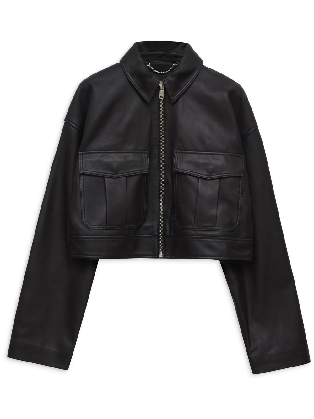 ANINE BING Christian cropped leather jacket - Black