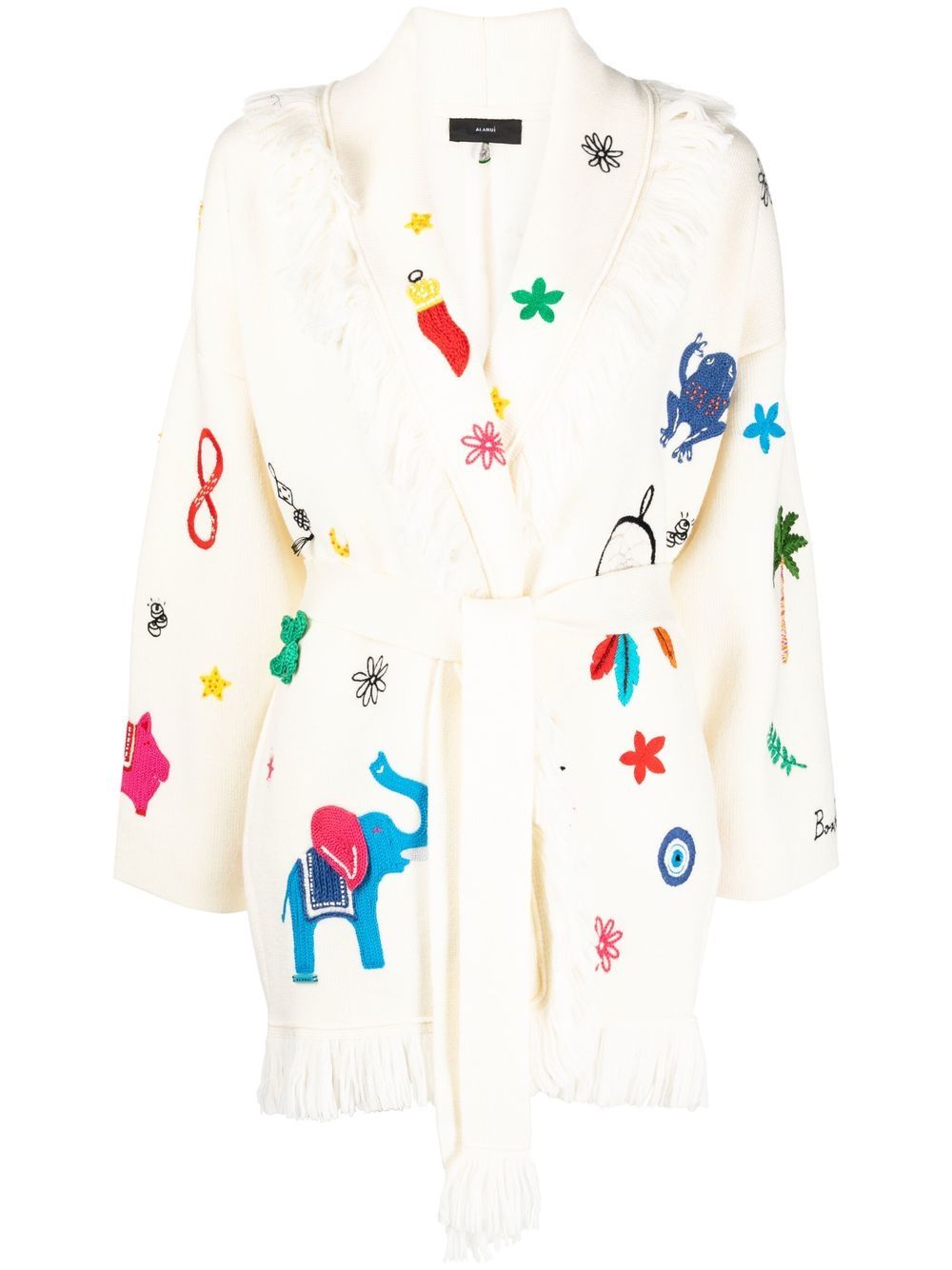 Alanui Lucky Charm embroidered cardigan - White