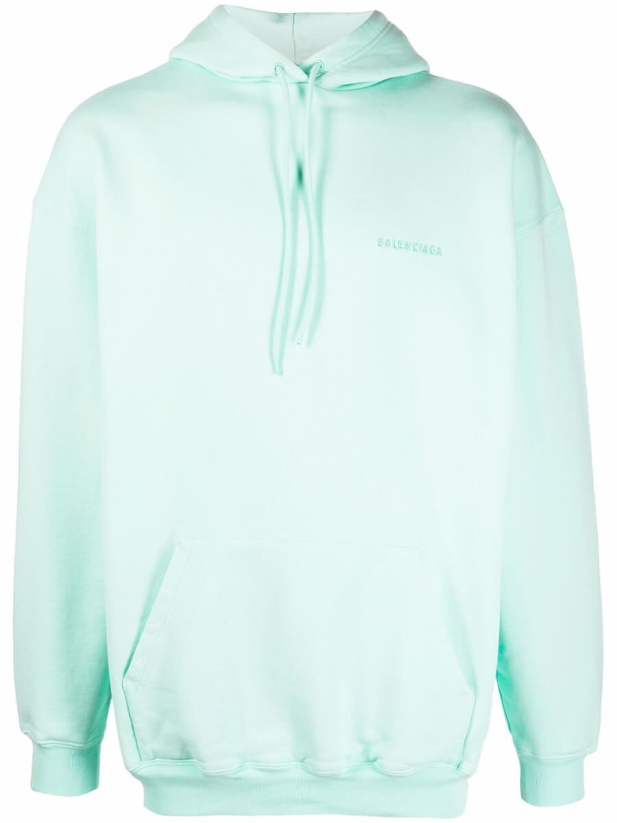 Balenciaga embroidered logo oversized-fit hoodie - Green