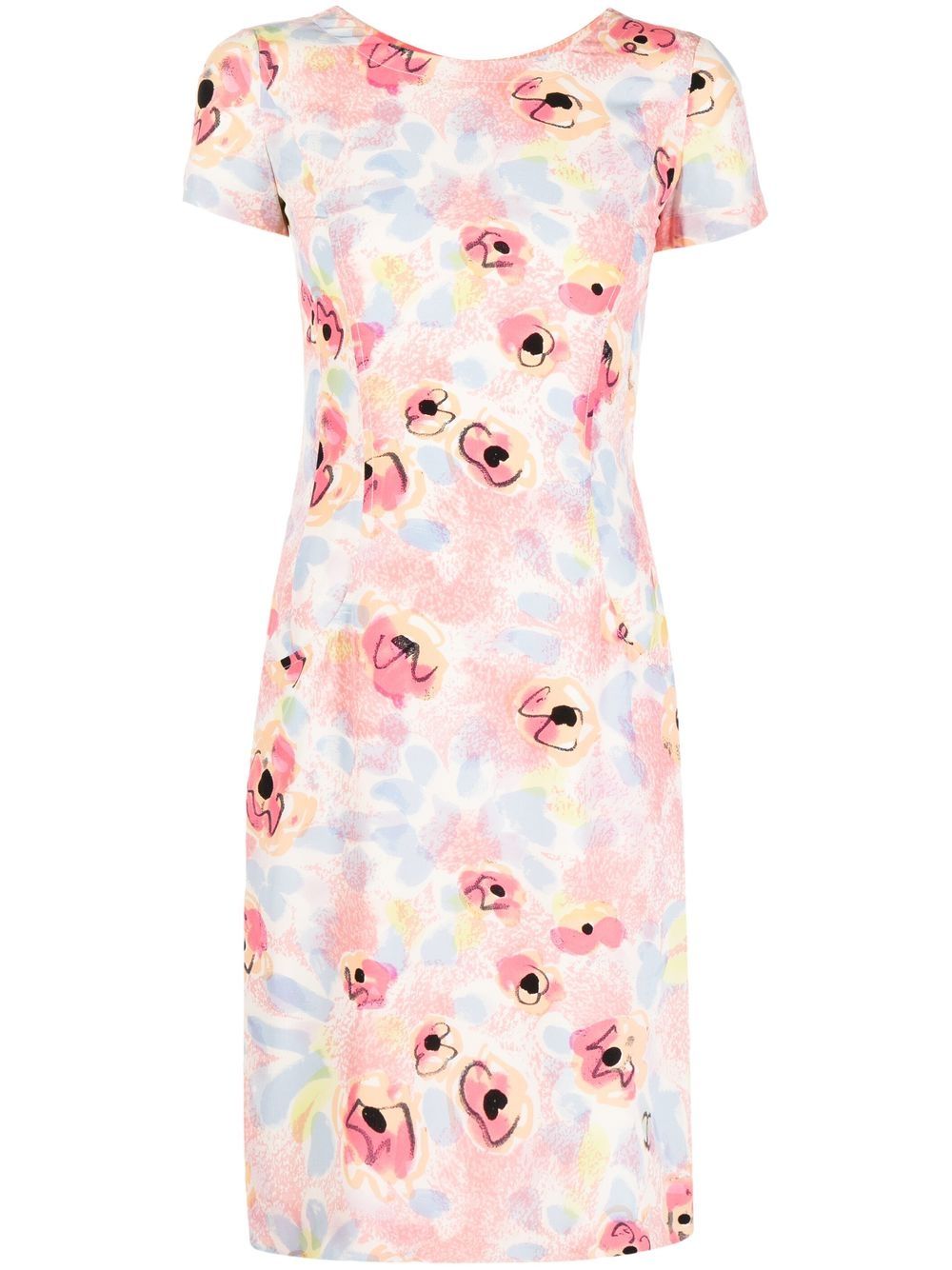 Chanel Pre-Owned 1997 short-sleeved floral-print dress - Pink