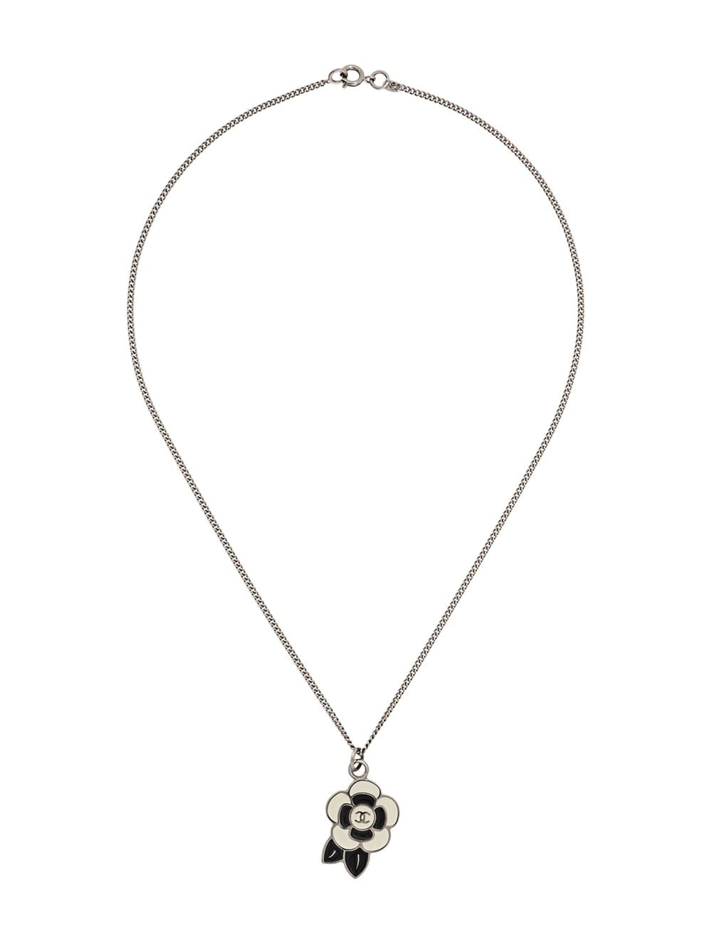 Chanel Pre-Owned 2005 CC floral pendant necklace - Silver