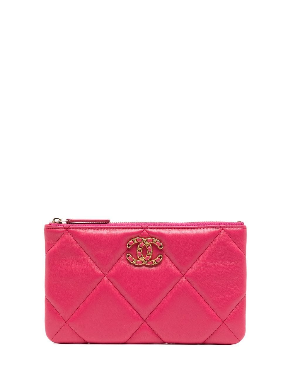 Chanel Pre-Owned 2019 CC quilted clutch bag - Pink