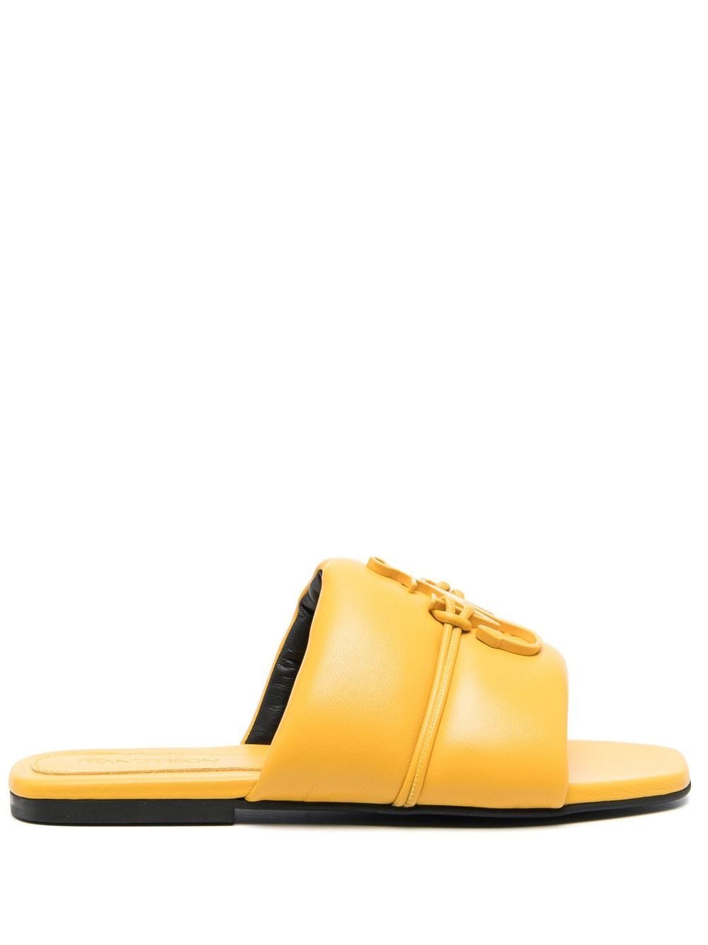 JW Anderson logo-plaque leather sandals - Yellow