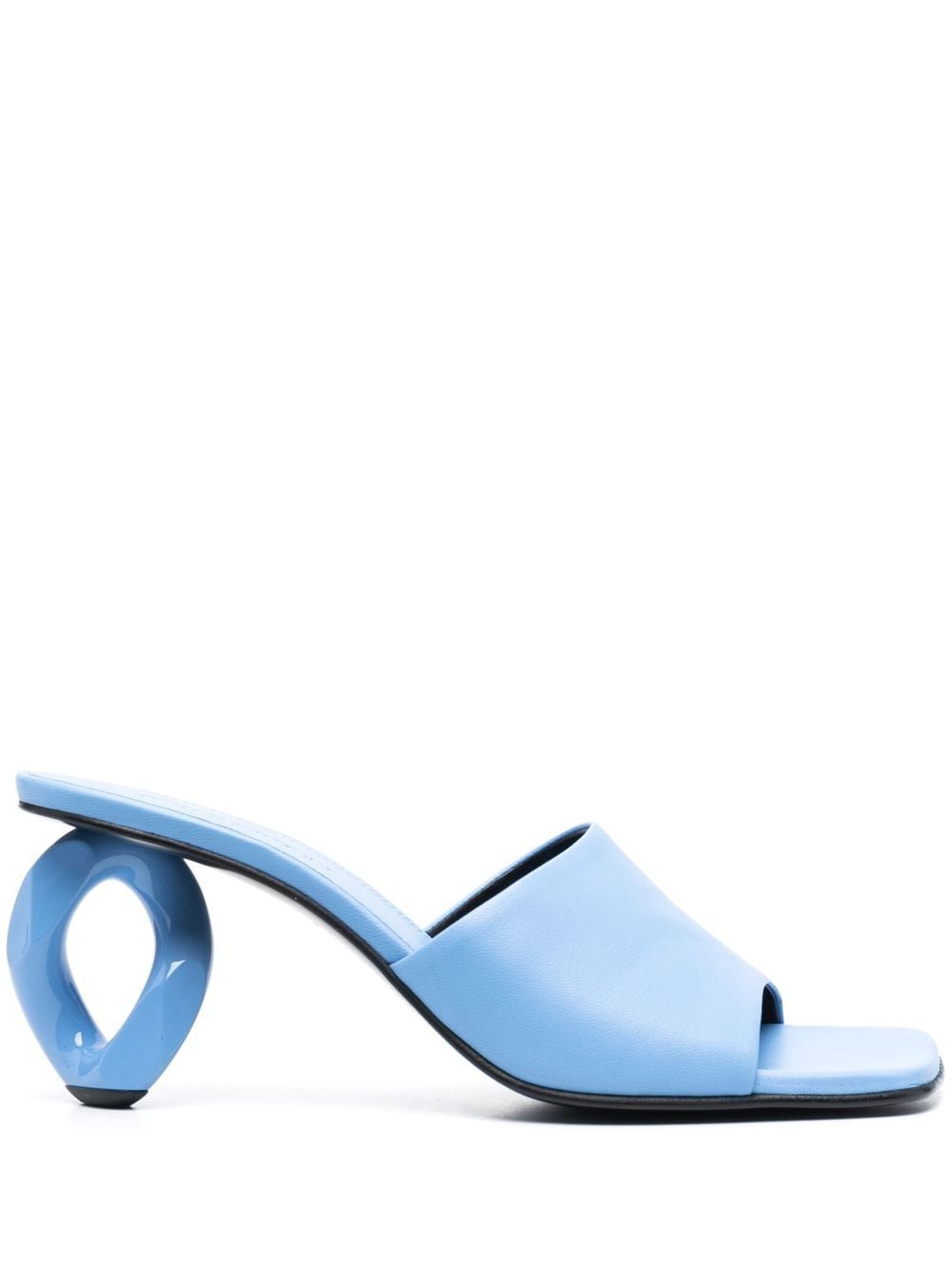 JW Anderson sculpted-heel leather 85mm mules - Blue