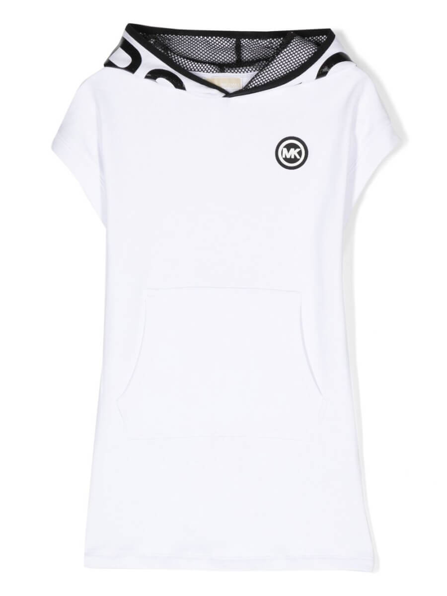 Michael Kors Kids logo-print hooded dress - White