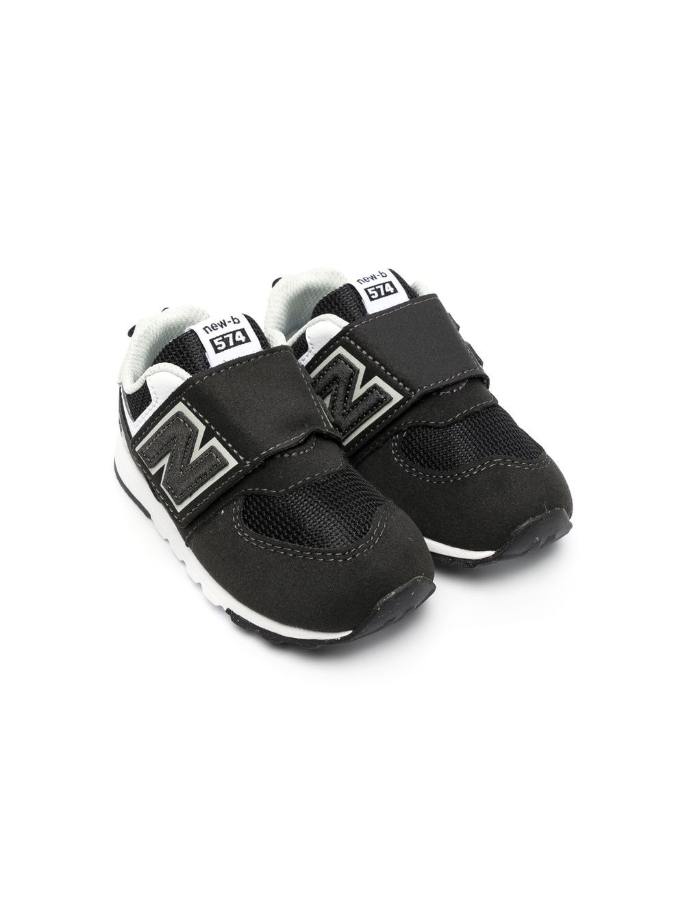 New Balance Kids 574 touch-strap sneakers - Black