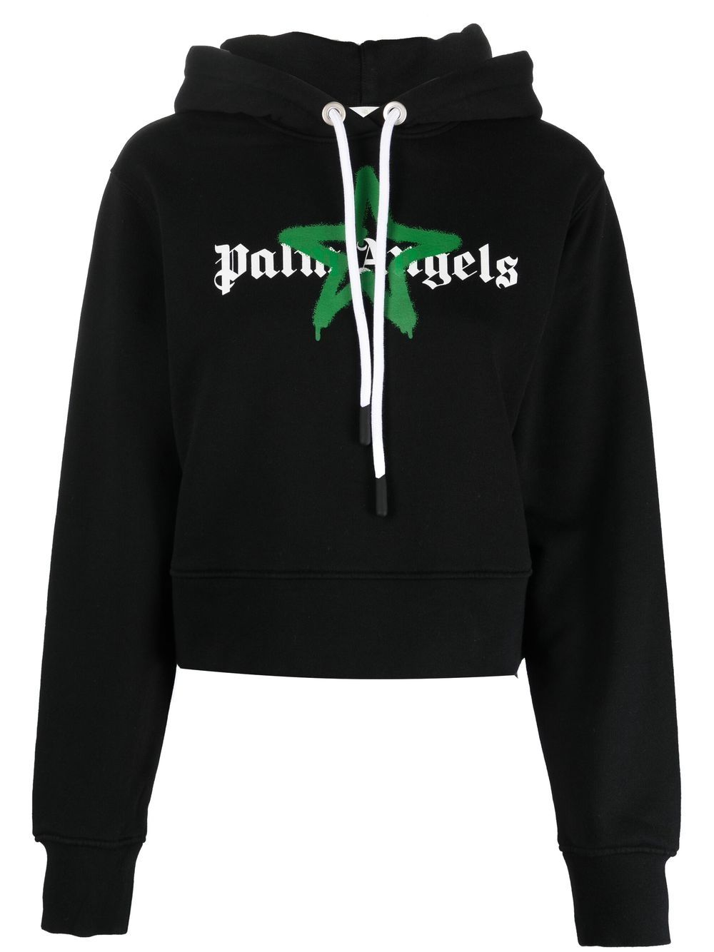 Palm Angels logo-print drawstring hoodie - Black