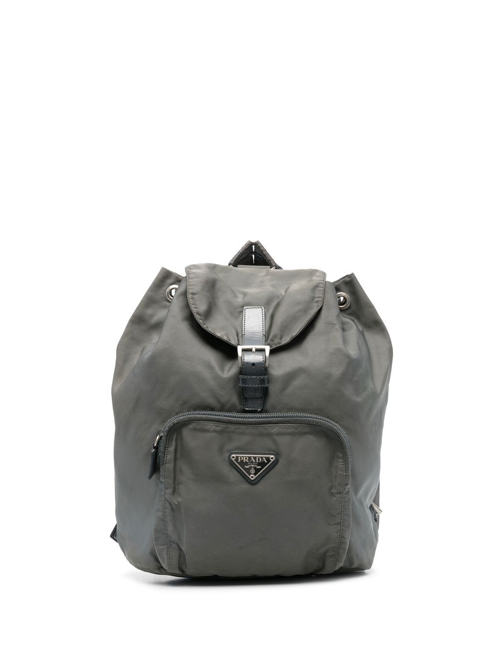 Prada Pre-Owned triangle logo drawstring backpack - Grey