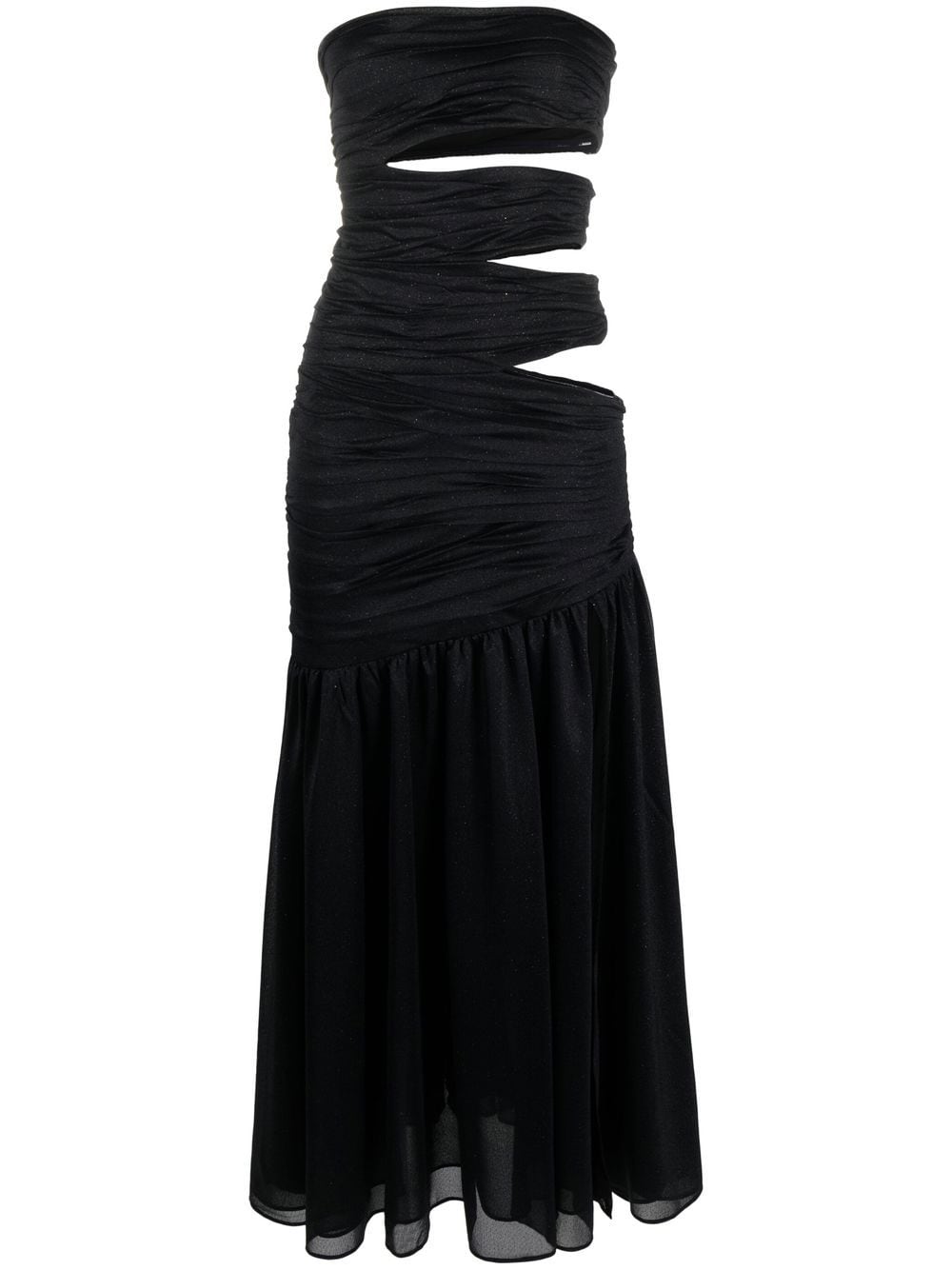ROTATE cut-out ruched dress - Black