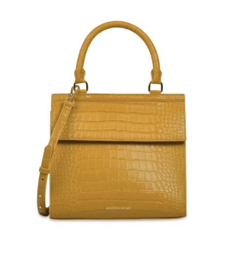 THE LUNCHER - MARIGOLD CROC £215 by Modern Picnic