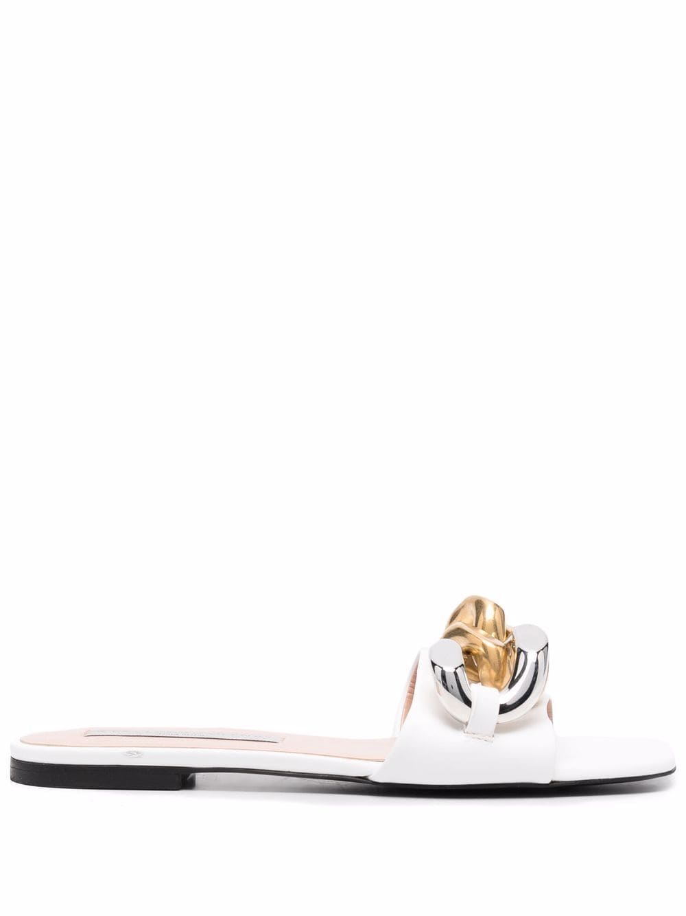 Stella McCartney Falabella chain-embellished flat sandals - White