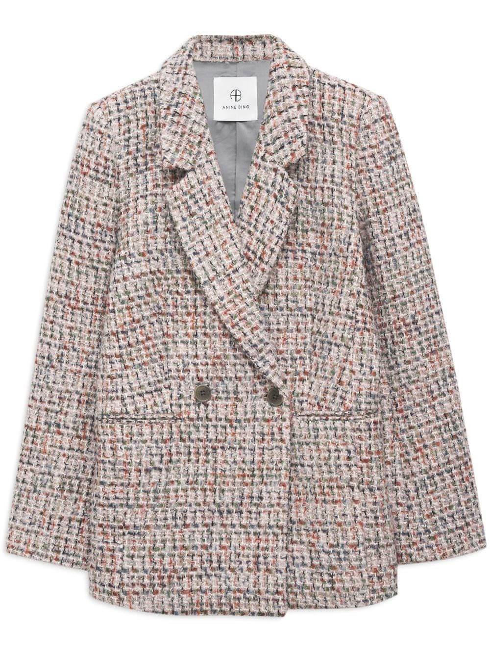 ANINE BING Diana double-breasted tweed blazer - Multicolour