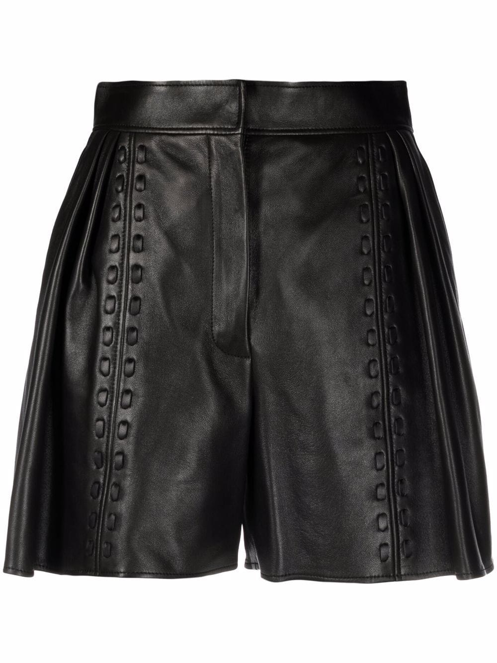 Alexander McQueen high-waisted polished-finish shorts - Black