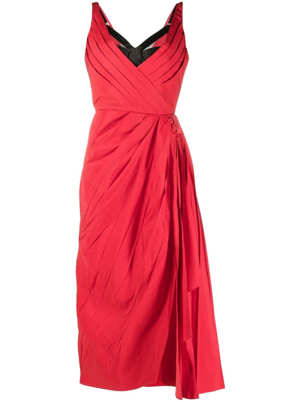 Alexander McQueen knotted draped silk dress - Red