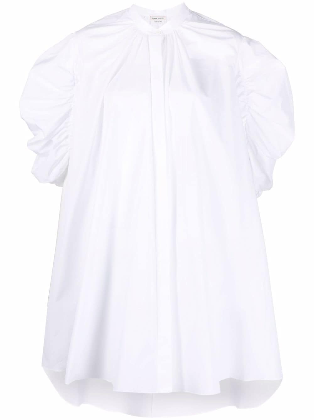 Alexander McQueen puff-sleeve cotton shirt dress - White