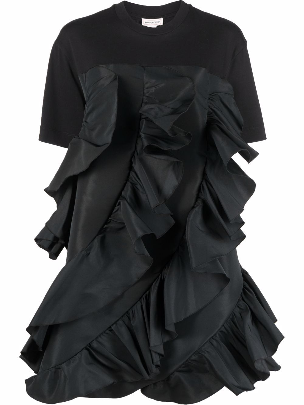 Alexander McQueen ruffle-detail T-shirt dress - Black