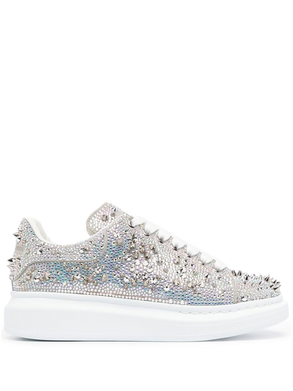 ✨New ALEXANDER MCQUEEN Crystal Embellished Oversized Sneakers White Size  37.5 | eBay