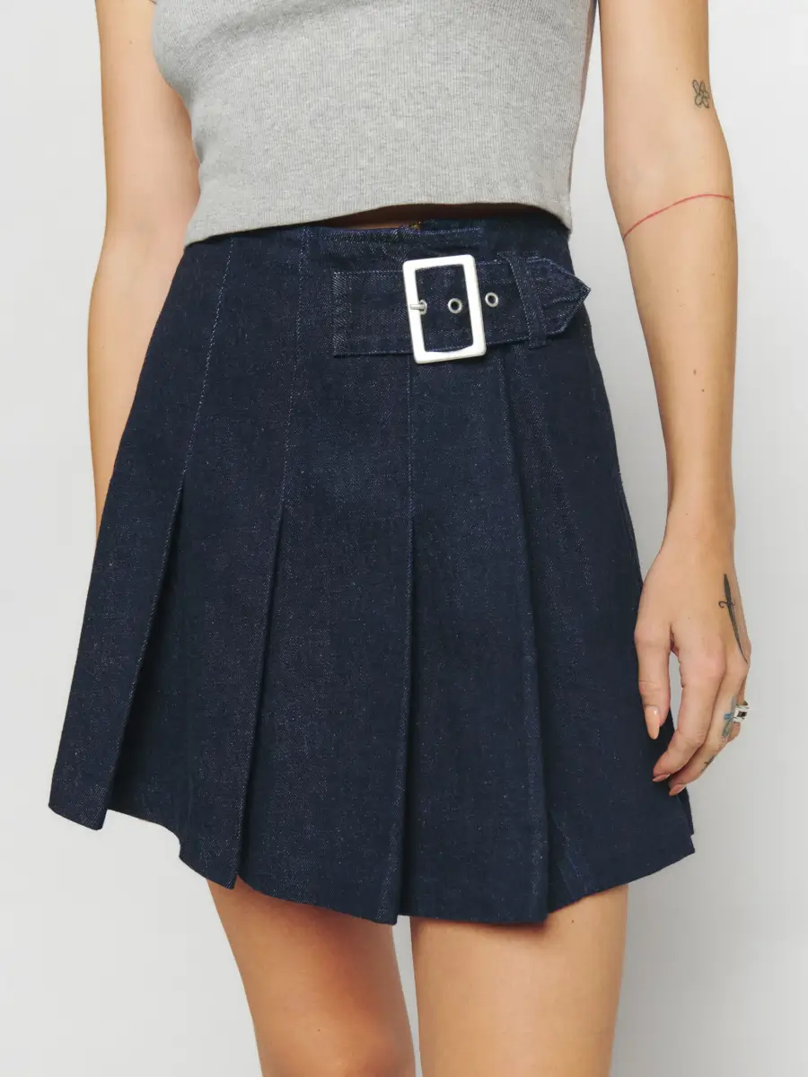 Billie Pleated Denim Mini Skirt £ 155