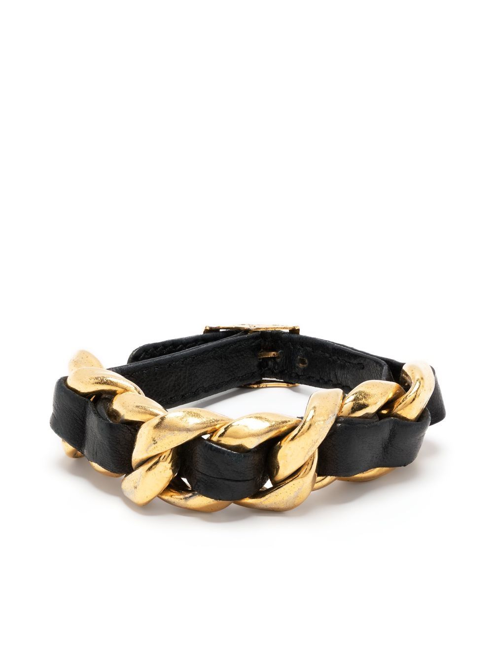 CHANEL Pre-Owned 1990s chain-link buckle bracelet - Black