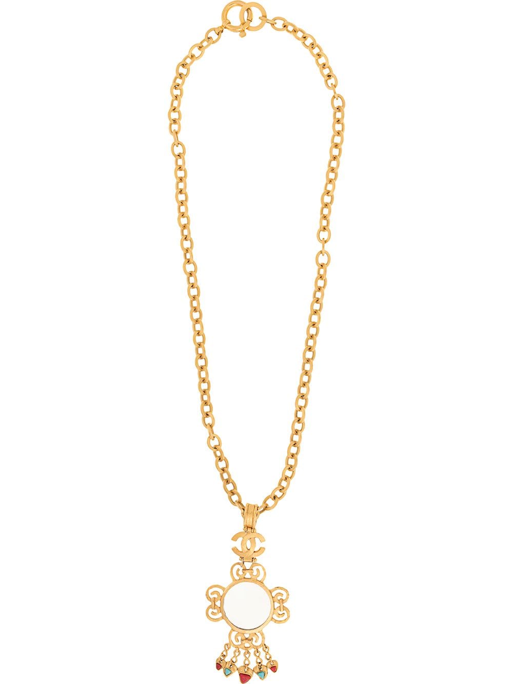 CHANEL Pre-Owned 1995 Loupe pendant necklace - Gold