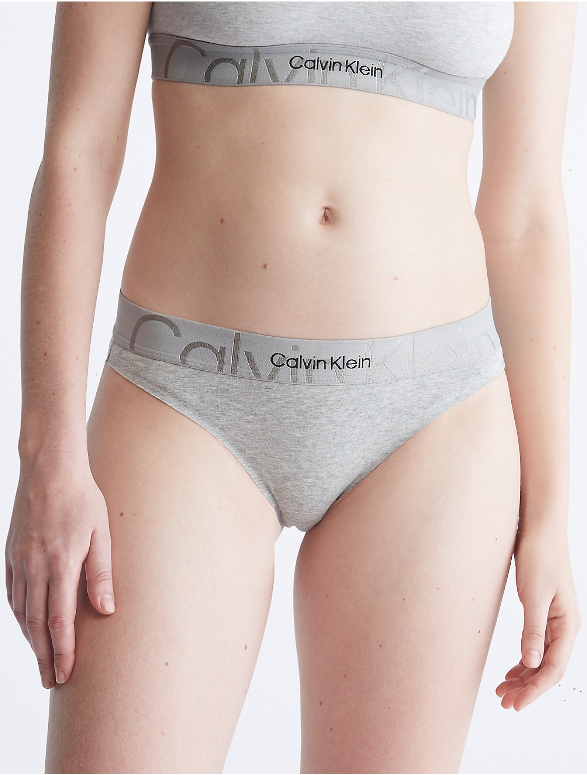 Calvin Klein Women's Embossed Icon Bikini - Grey - L
