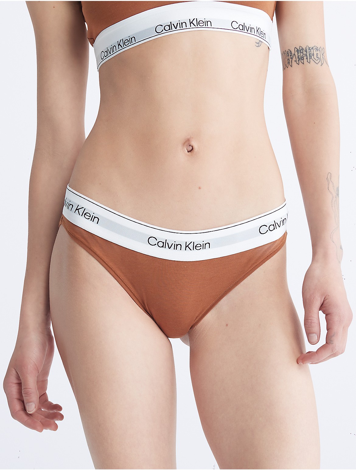 Calvin Klein Women's Modern Cotton Naturals Bikini - Brown - XS