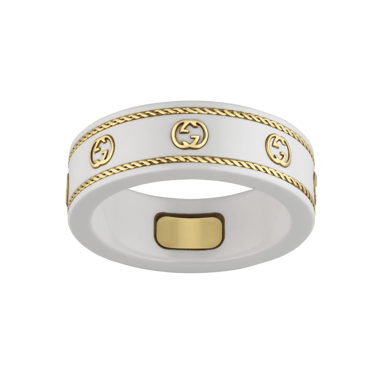 Icon 18ct Yellow Gold Interlocking G Ring - Ring Size L