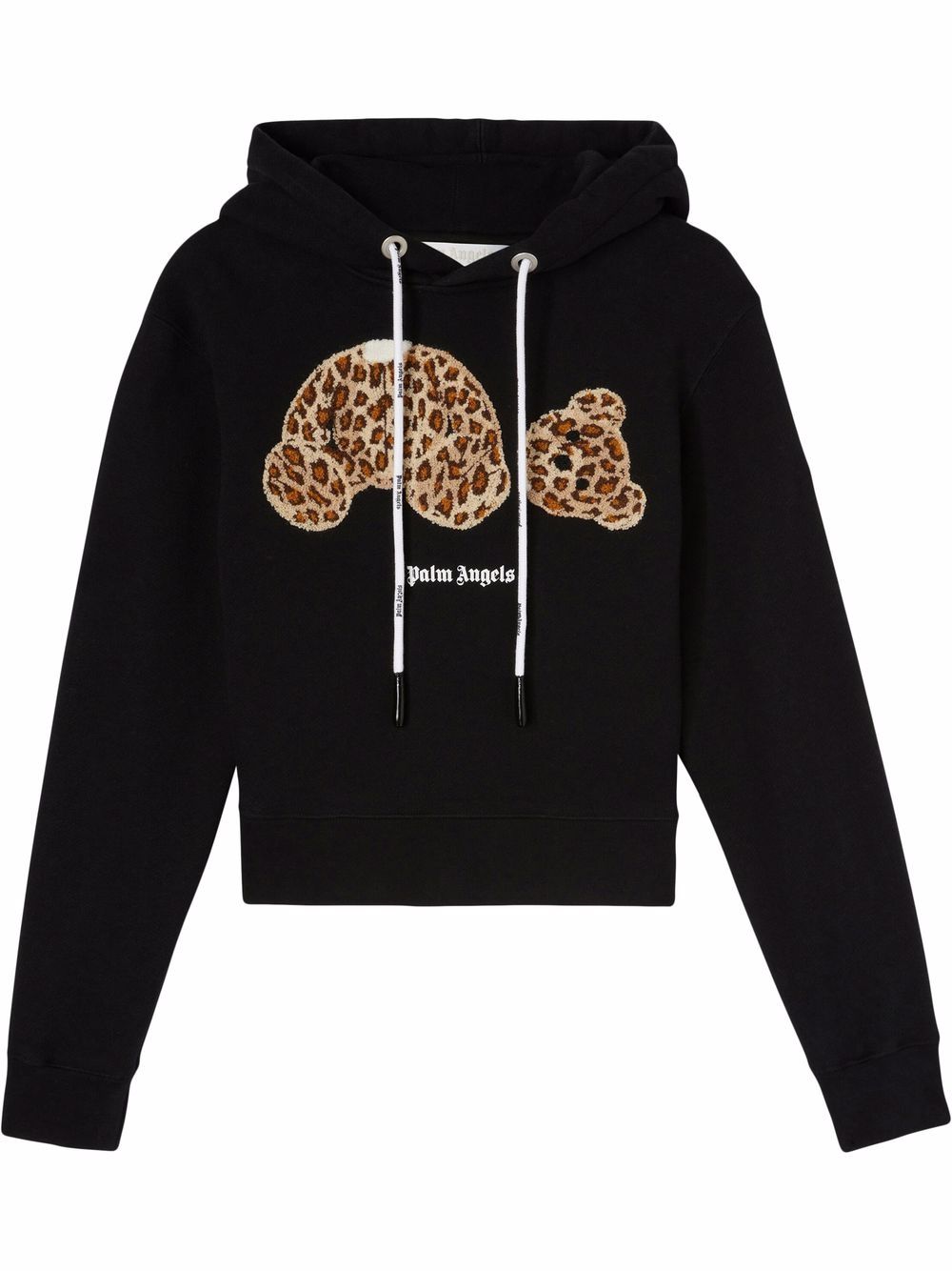 Palm Angels Leopard Bear-print hoodie - Black