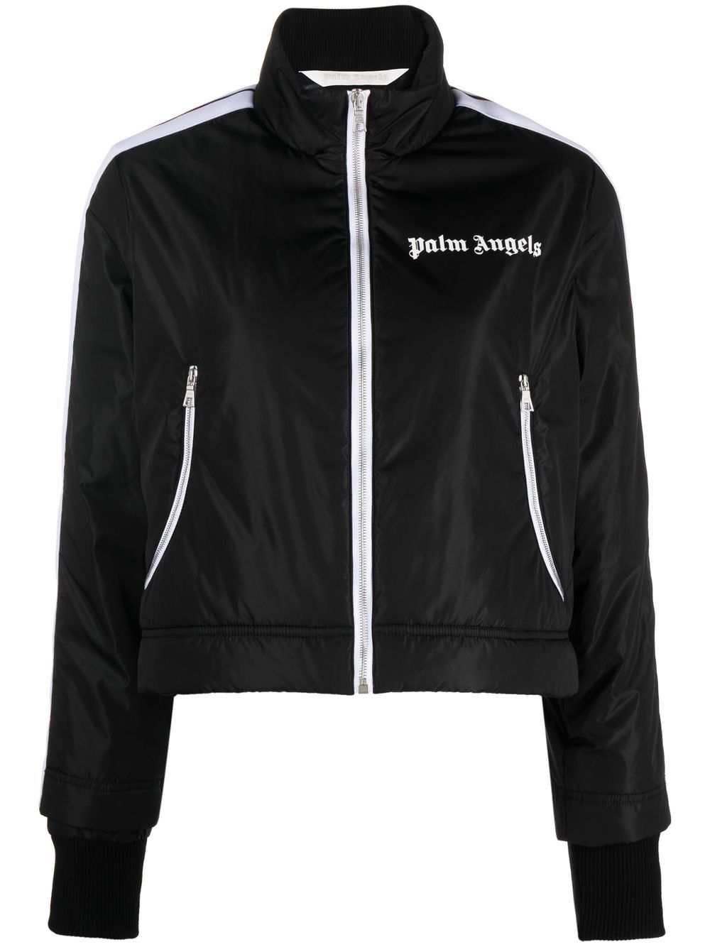 Palm Angels lightweight cropped puffer jacket - Black