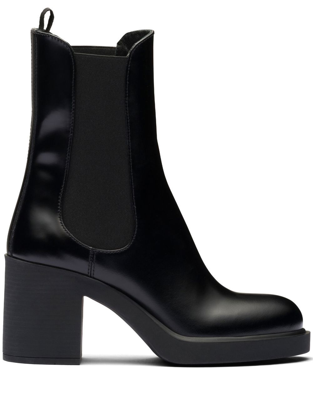 Prada Brushed-Leather 85mm leather boots - Black