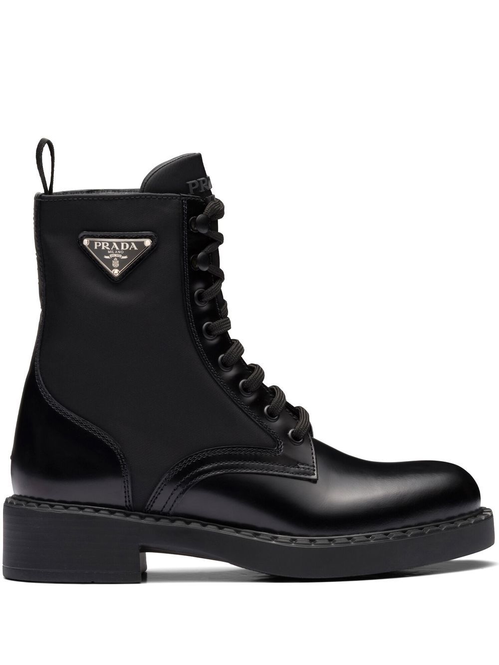 Prada Brushed-Leather ankle boots - Black