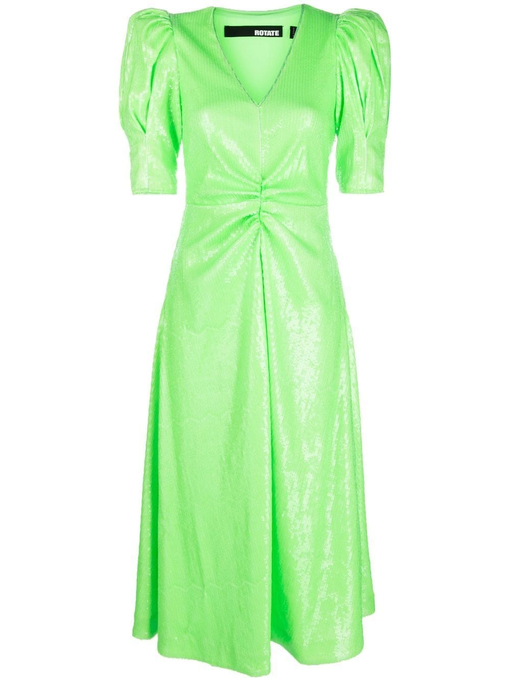 ROTATE sequinned V-neck midi dress - Green