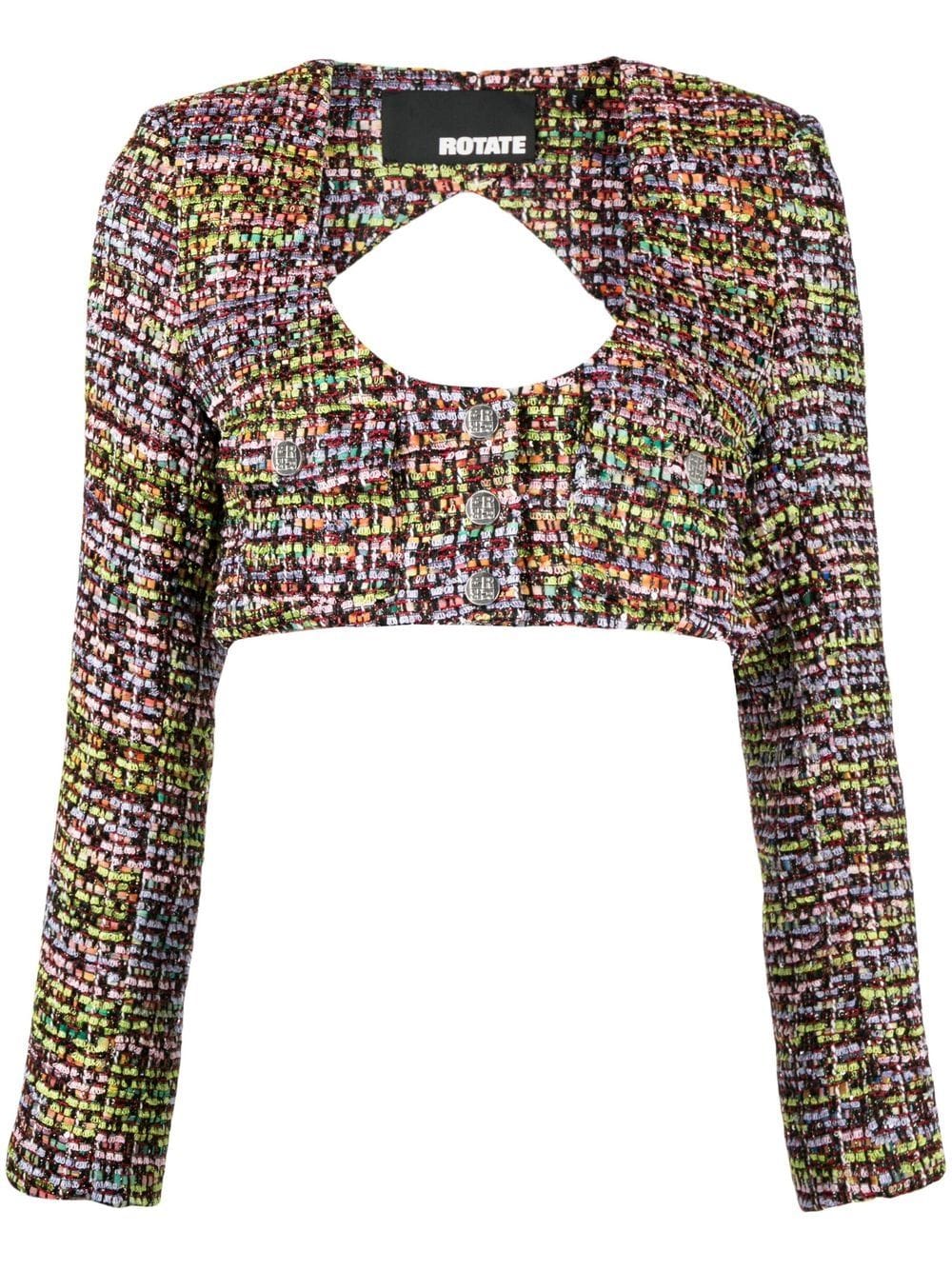 ROTATE tweed open back jacket - Multicolour