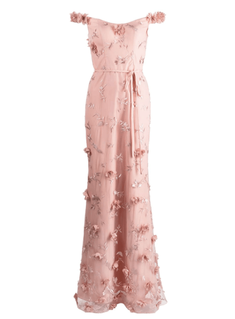 Marchesa Notte Bridesmaids floral-embroidered maxi gown $774