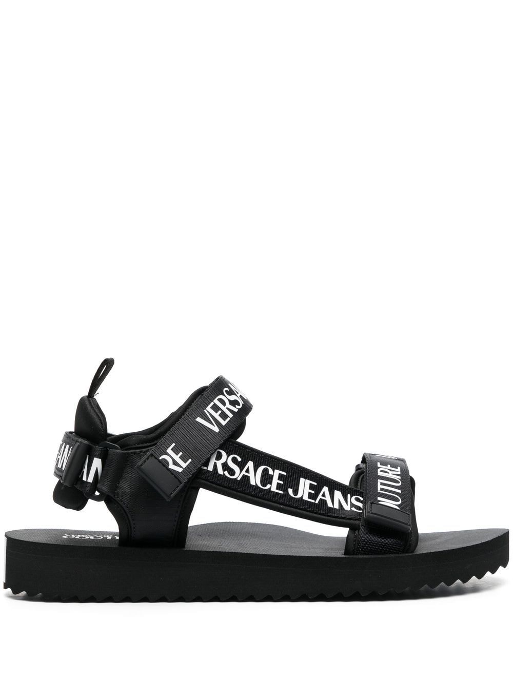 Versace Jeans Couture logo-print strappy sandals - Black