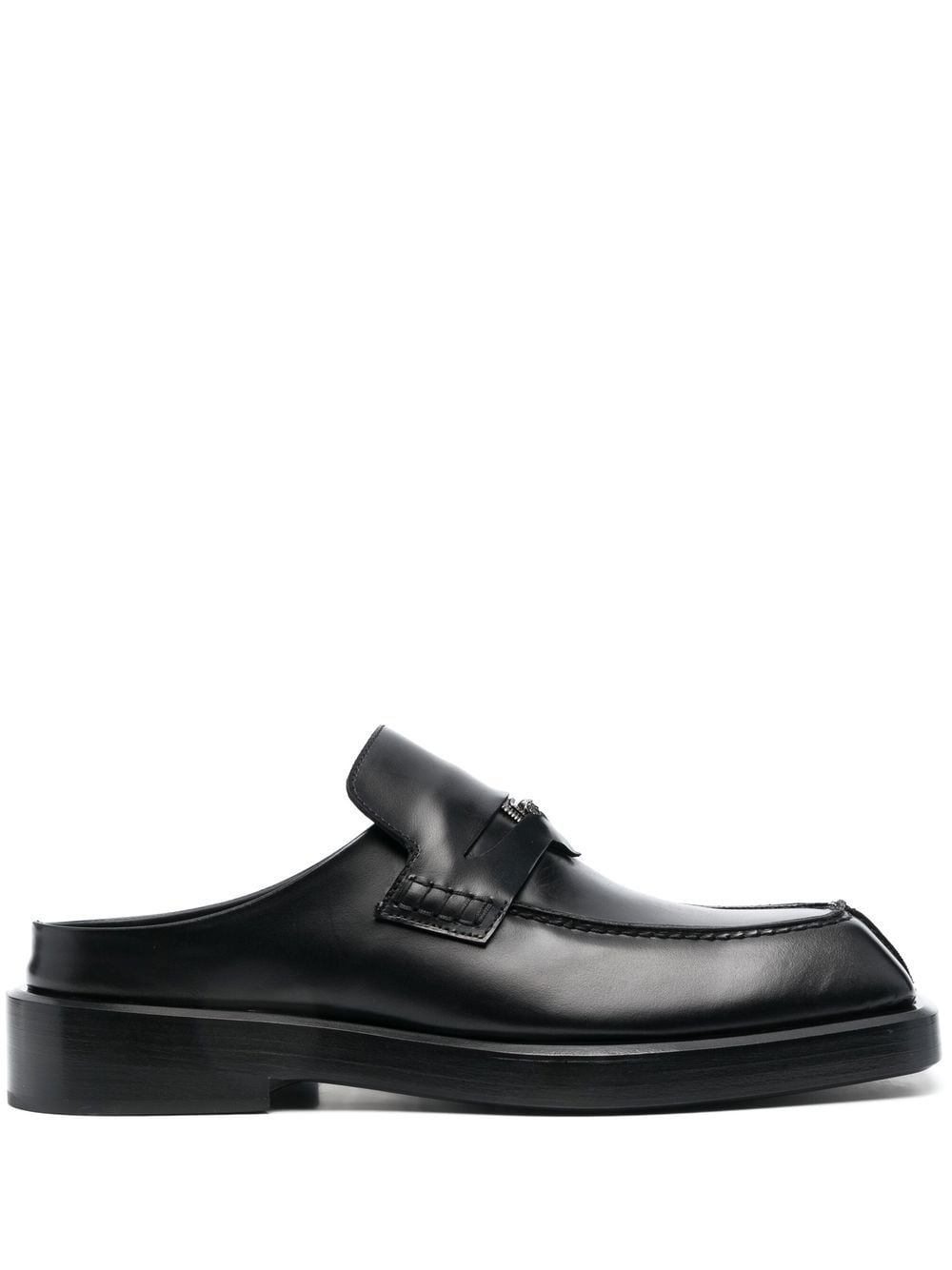 Versace leather penny-slot loafers - Black
