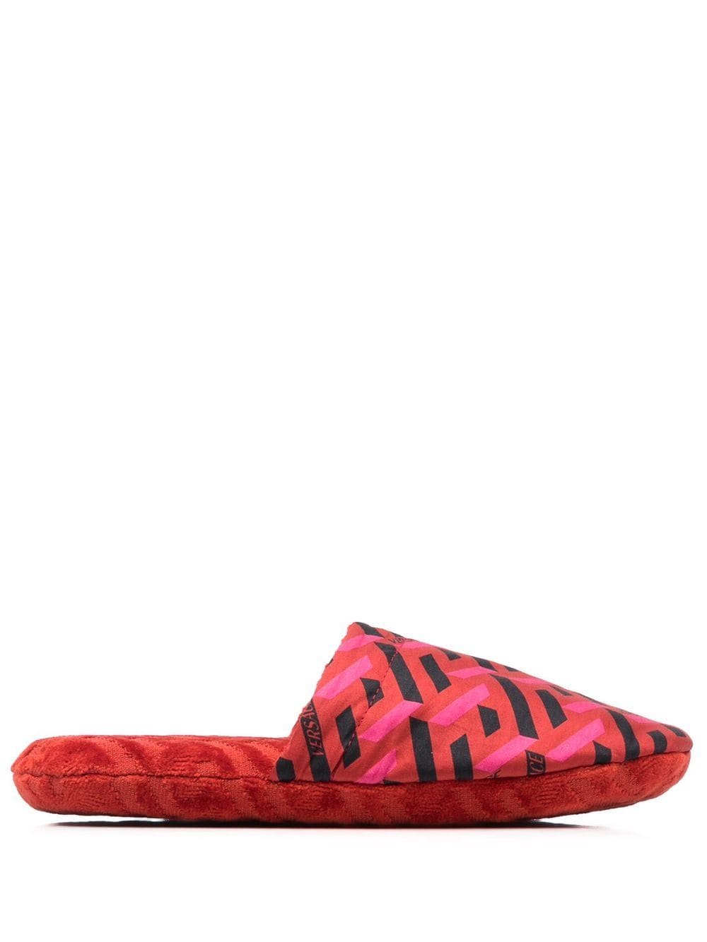 Versace logo monogram slippers - Red