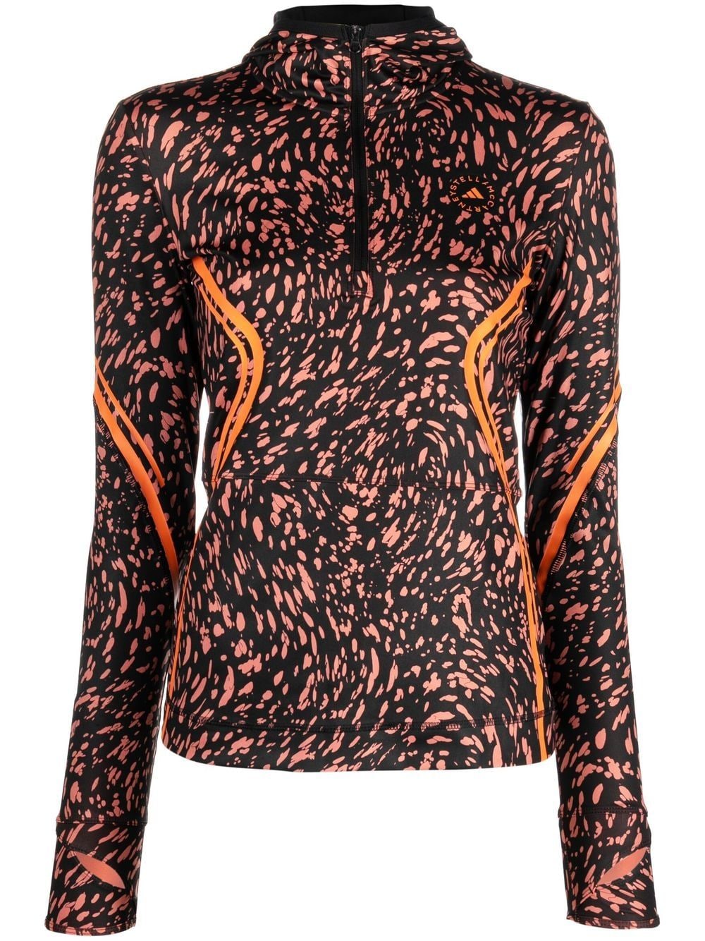 adidas by Stella McCartney graphic-print recycled polyester hoodie - Black