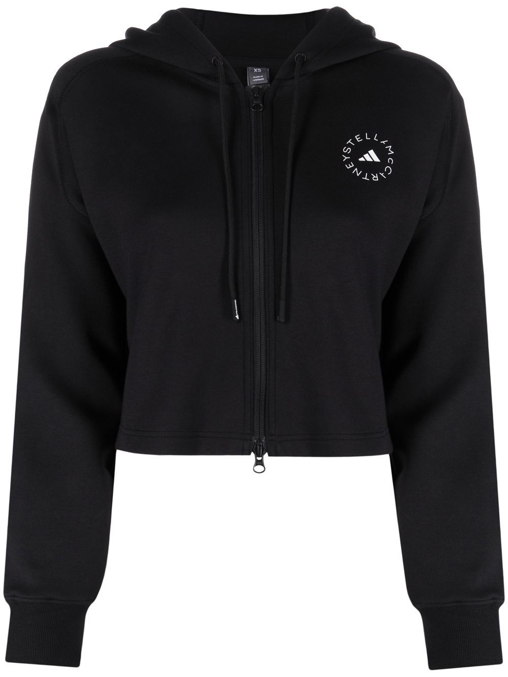 adidas by Stella McCartney logo-print zip-up hoodie - Black