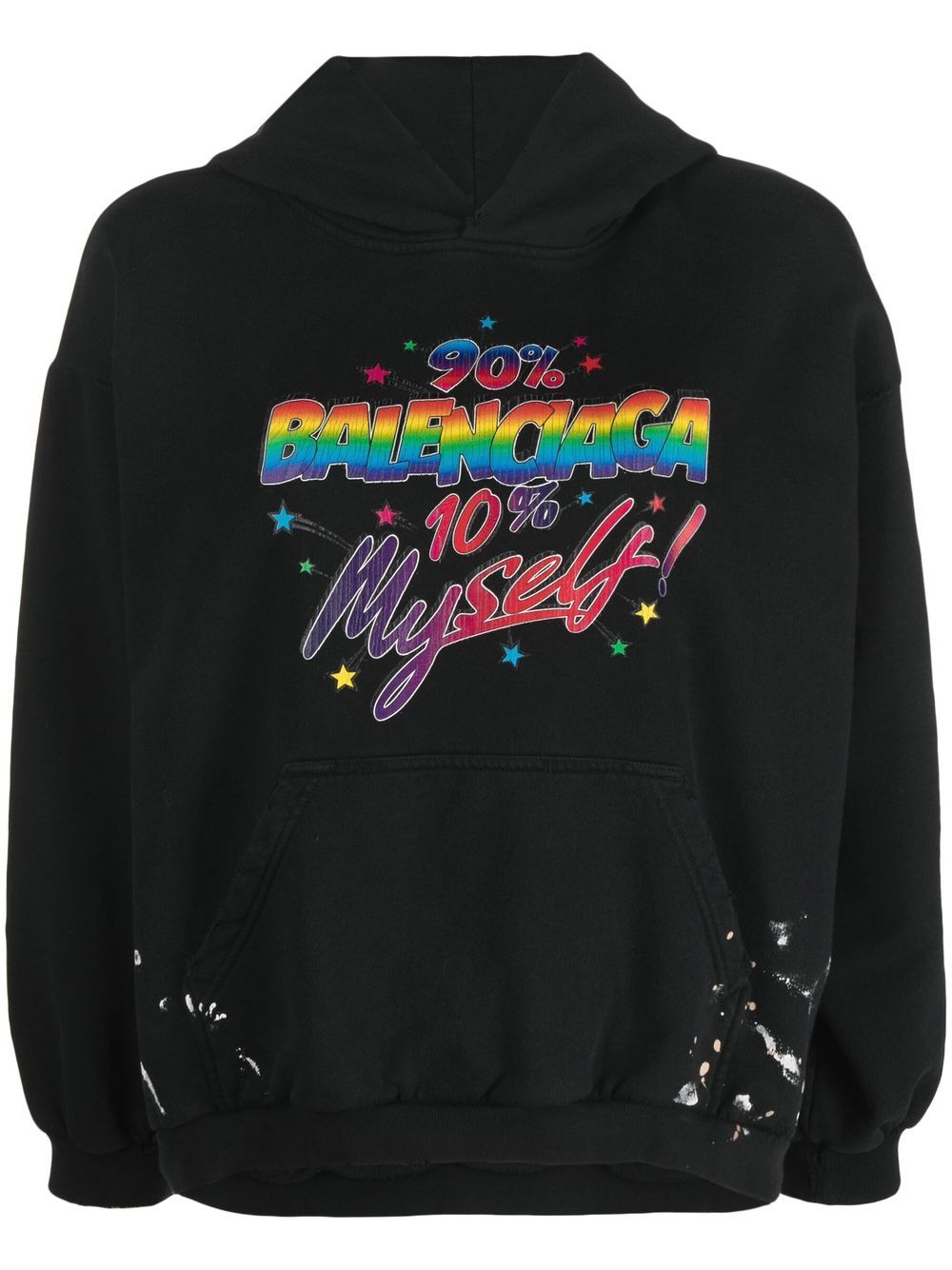 Balenciaga 90/10 slogan-print hoodie - Black