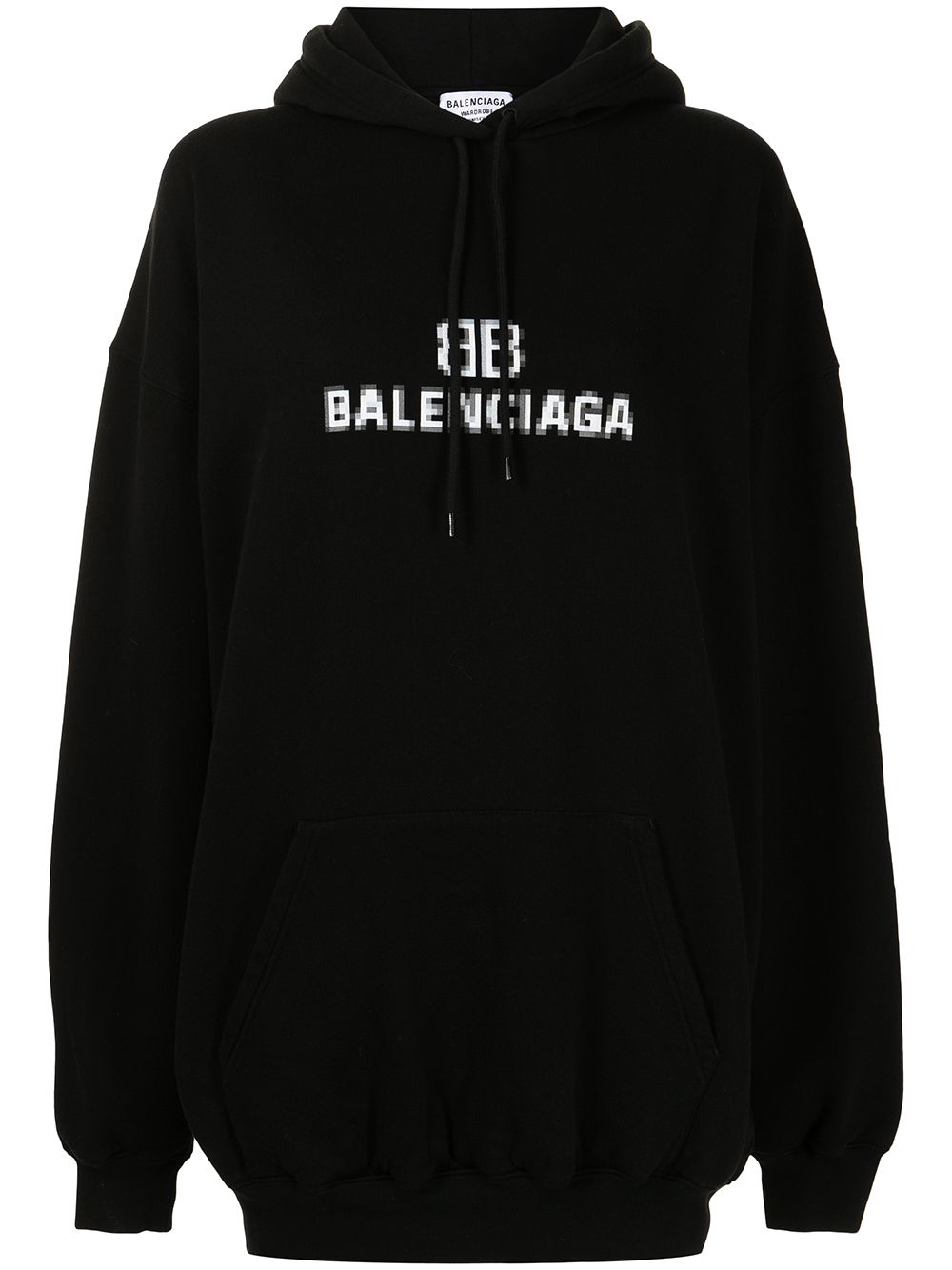 Balenciaga BB pixel logo hoodie - Black
